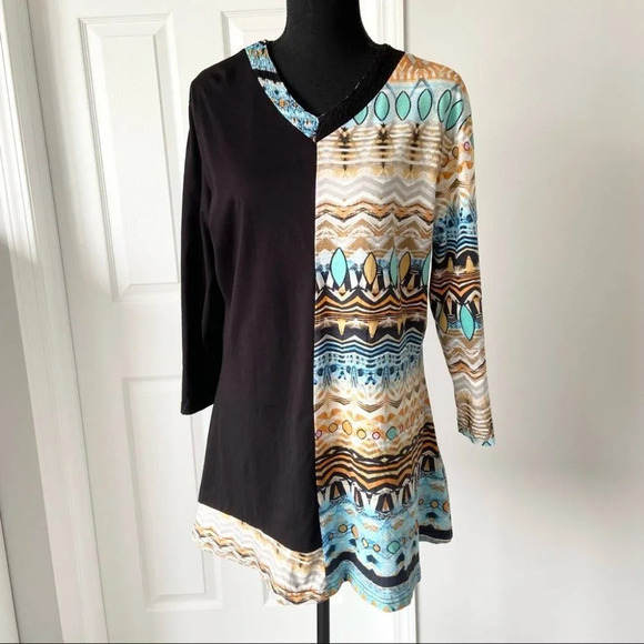 Parsley & Sage Asymmetrical Patchwork Tunics - Picture 1 of 14